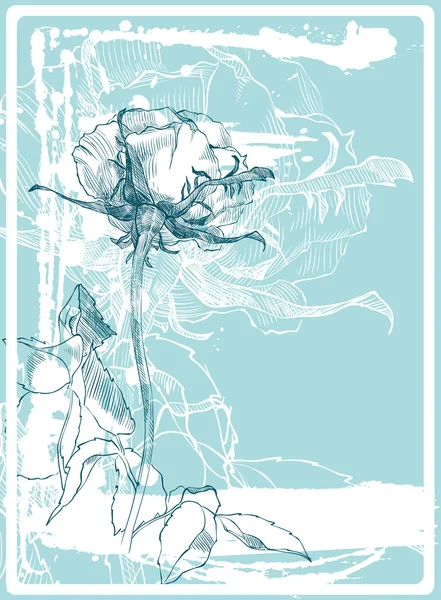 Cadre avec rose — Image vectorielle