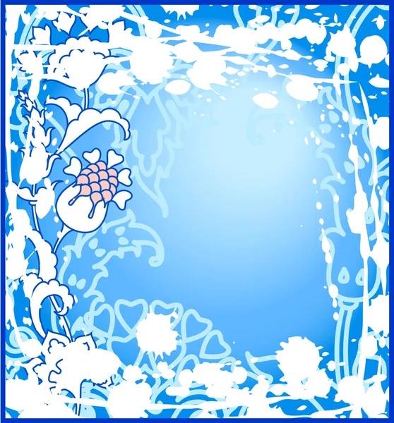 Flores con abanico de nieve — Vector de stock
