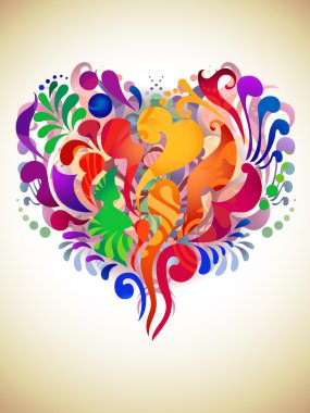 Color abstract heart clipart