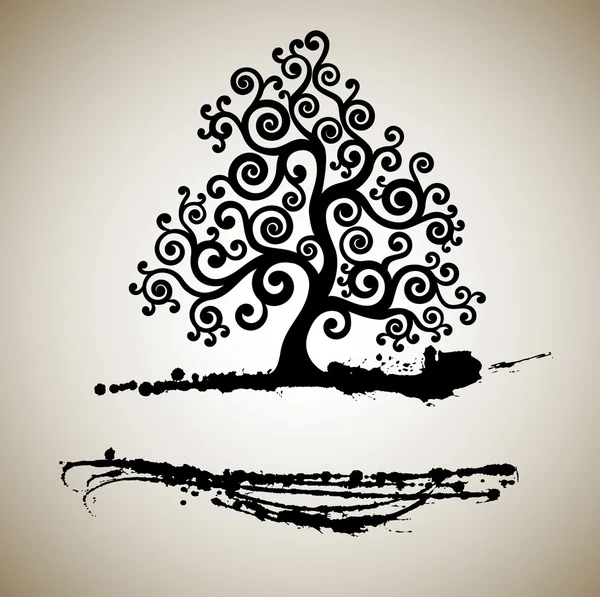 Streszczenie Drzewo Grafika Ilustracja Wektorowa — Wektor stockowy