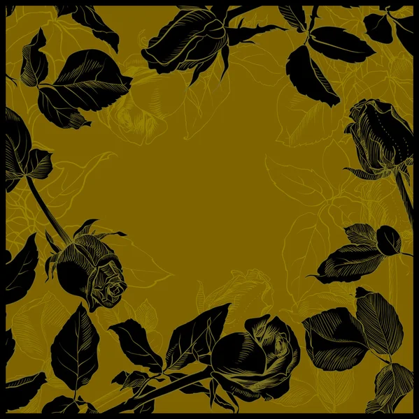 Schwarze Rosen Hintergrund — Stockvektor