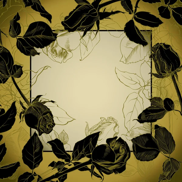 Cadre des bourgeons de rose1 — Image vectorielle