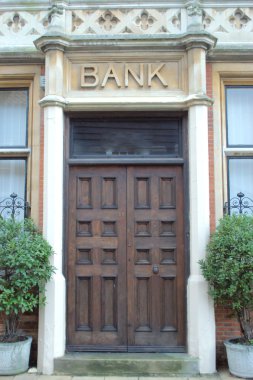 Bank Sign above door clipart