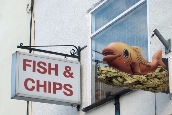 Segno di fish and chips — Foto Stock
