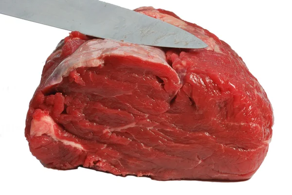 Filete de carne de vacuno que se corta — Foto de Stock