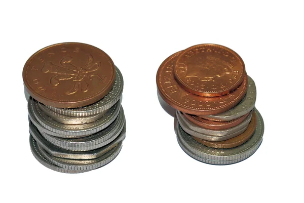 Due pile di monete — Foto Stock