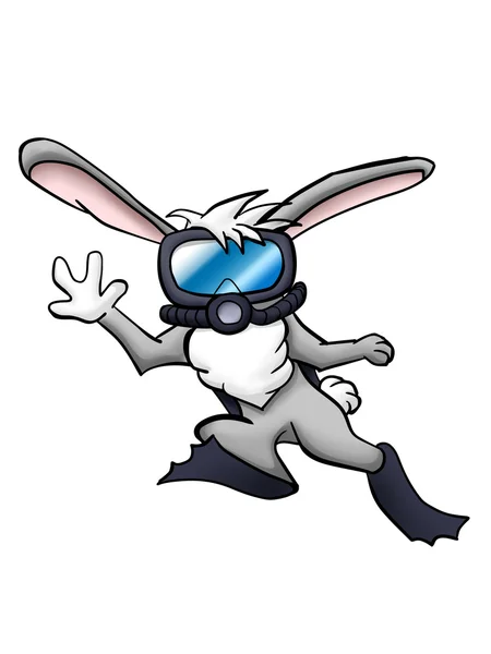 Rabbit diver — Stock Photo, Image