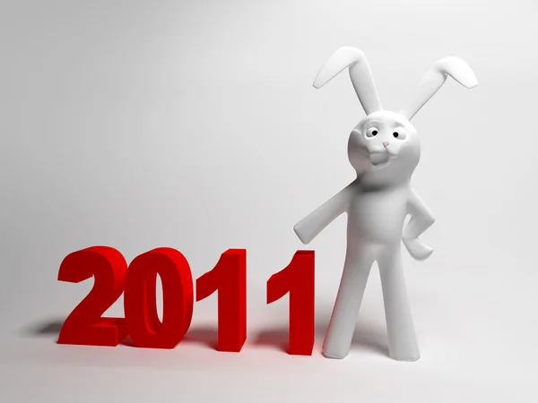 Beyaz tavşan 2011 — Stok fotoğraf