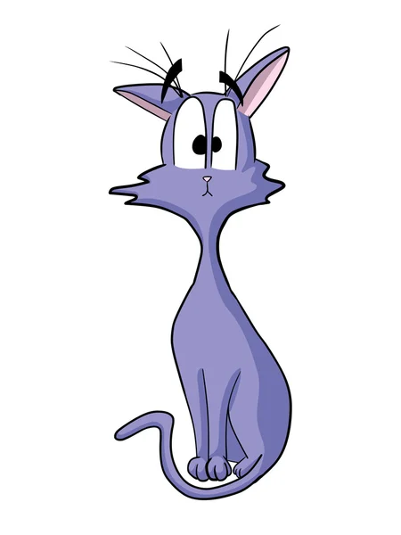 Забавный фиолетовый кот — стоковый вектор