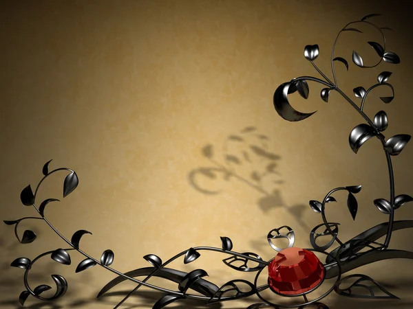Background with metal floral design — Stock Photo, Image