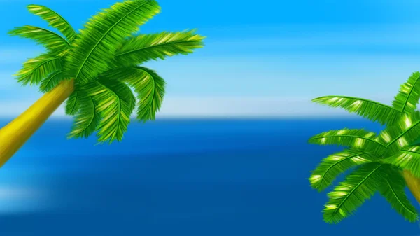 Deux palmiers sur bleu — Photo