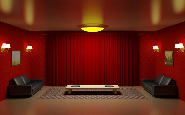 Sala de estar roja —  Fotos de Stock