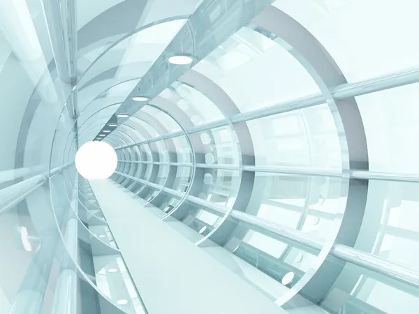 Futuristic Tunnel Steel Metal Interior View Futuristic Background Business Concept — Stock Photo, Image
