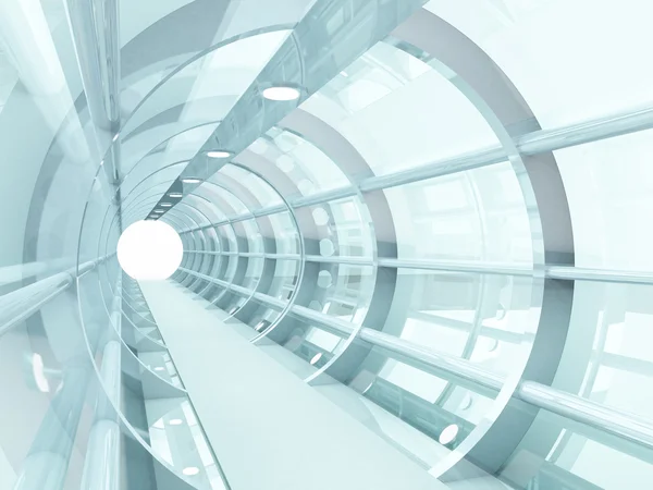 Futuristischer Tunnel Aus Stahl Und Metall Innenansicht Futuristischer Hintergrund Geschäftskonzept — Stockfoto