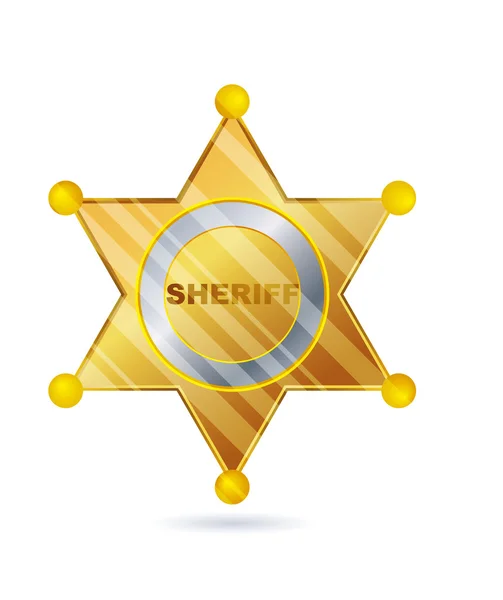 Gold sheriff badge — Stock Vector