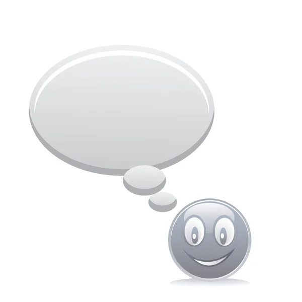 Smiley gris avec bulles de parole — Image vectorielle