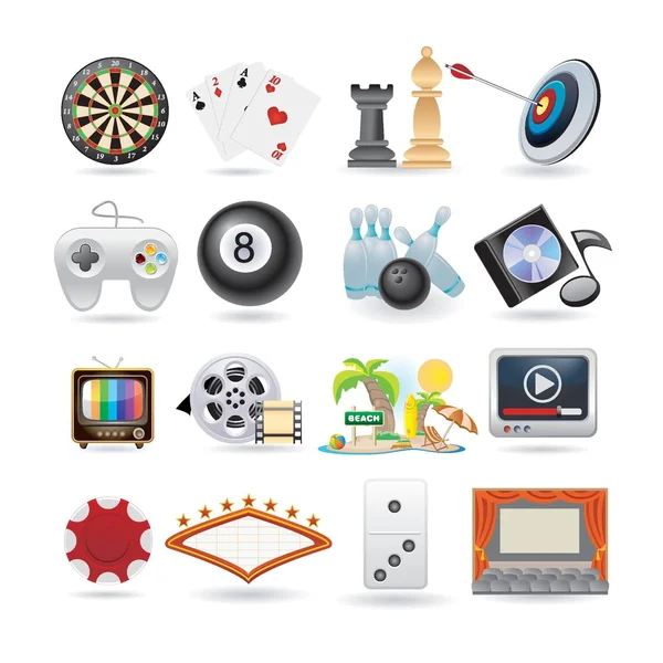 Conjunto de ícones de entretenimento — Vetor de Stock