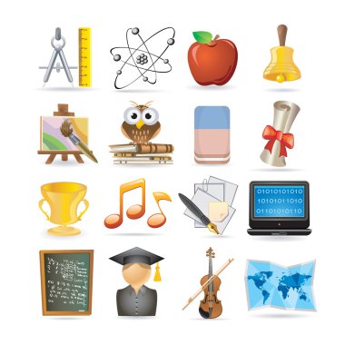 Education set of icons clipart