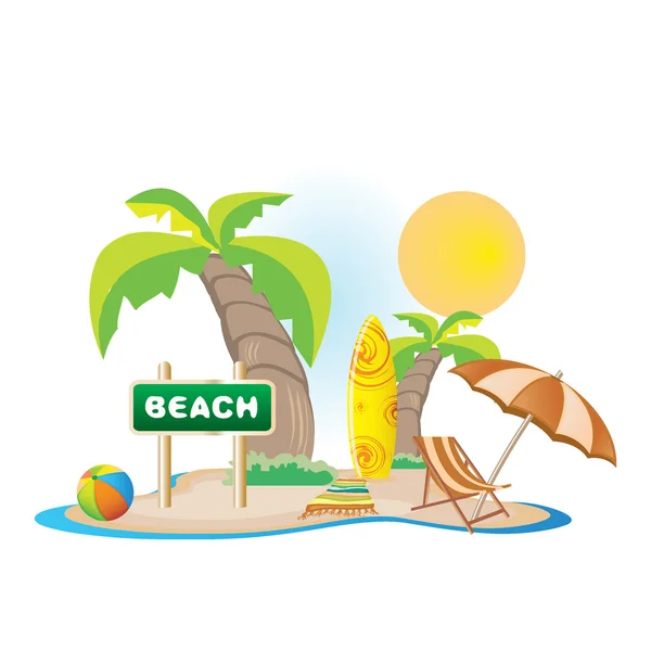Design de praia — Vetor de Stock