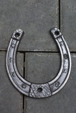 Horseshoe on the sidewalk clipart