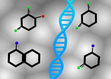 Dna strand and nucleotides clipart