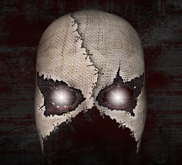 Halloween Maska Zblízka Pozadí Tmavé Grunge — Stock fotografie