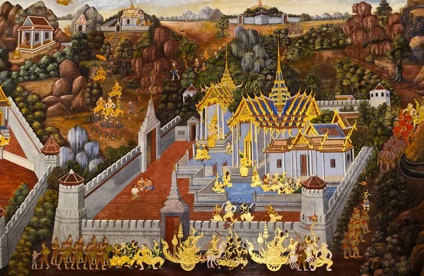 Traditionell thailändsk stil målning — Stockfoto
