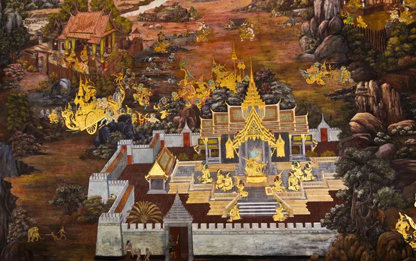 Traditionele Thaise stijl schilderij — Stockfoto