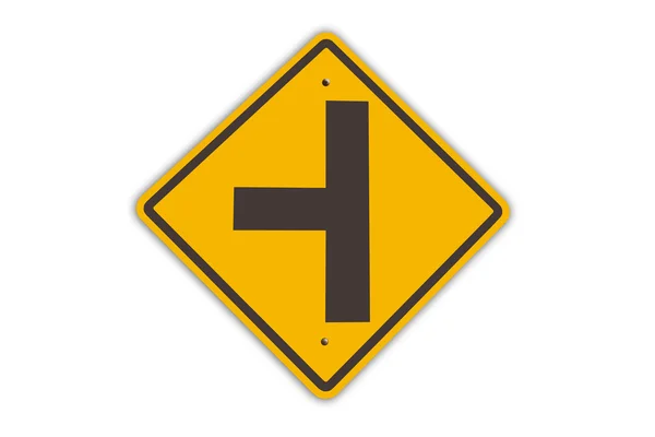 Tres señales de advertencia de intersección —  Fotos de Stock