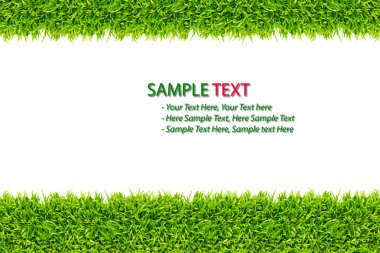 Green Grass frame isolated on white background clipart