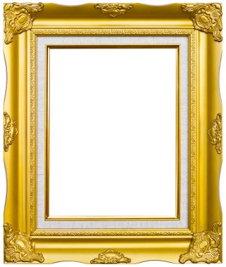 Ancient style golden photo image frame clipart