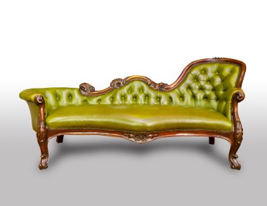 Luxury green leather armchair clipart