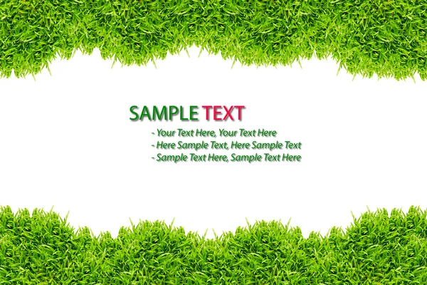 Grön gräs ram isolerad på vit bakgrund — Stockfoto