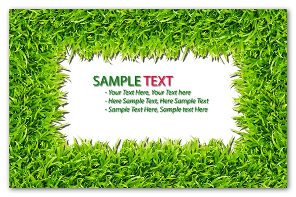 Grön gräs ram isolerad på vit bakgrund — Stockfoto