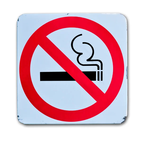No smoking warning sign on white background — Stock Photo, Image