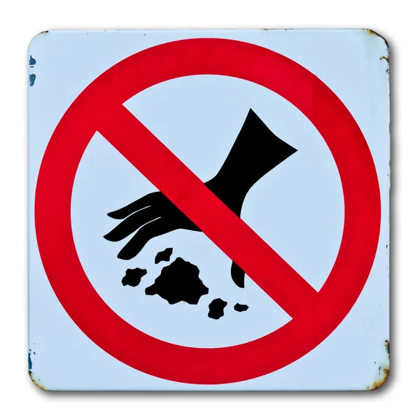 No tirar señal de advertencia de basura — Foto de Stock