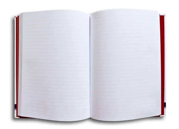 Livro de notas brancas isolado no fundo branco — Fotografia de Stock