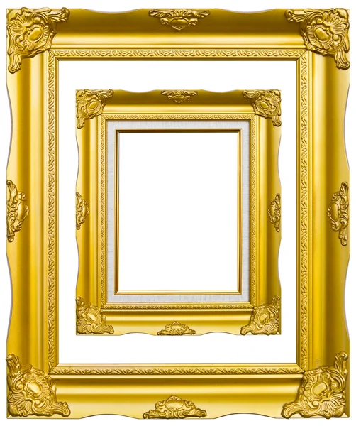 Marco de imagen de foto de estilo antiguo dorado — Foto de Stock