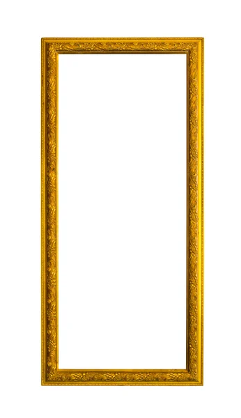 Golden wood photo image frame isolated — Stok fotoğraf