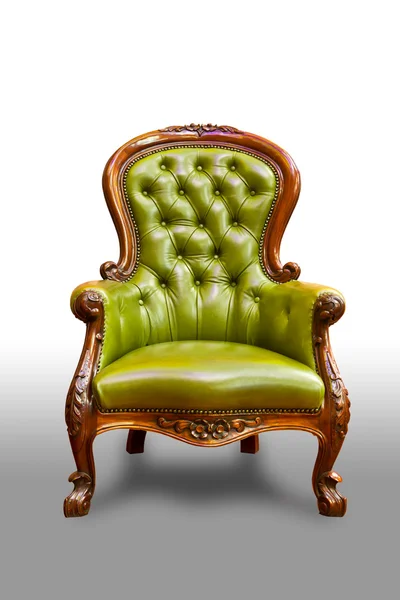 Fauteuil de luxe en cuir vert — Photo