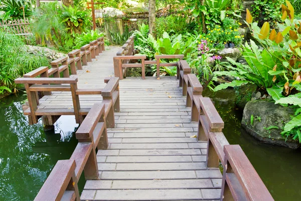 stock image Wood bridge in the garden