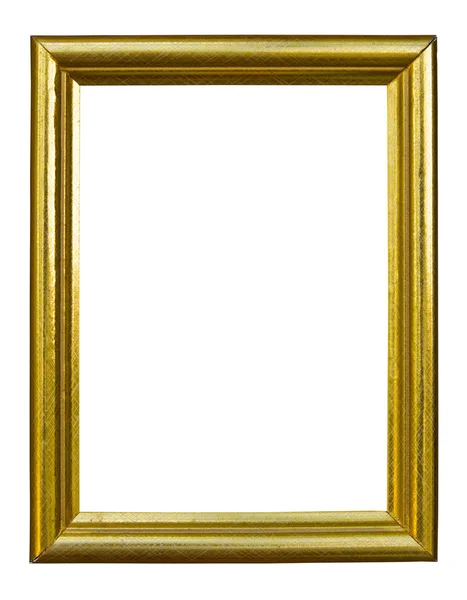 Golden wood photo image frame isolated — Stockfoto