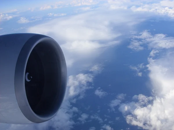 Jet engine in flight Royalty Free Stock Images