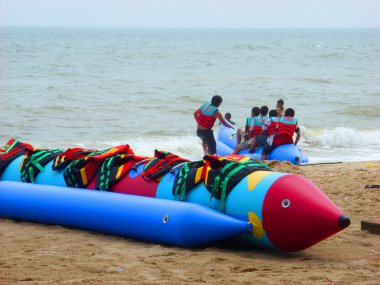 Beach craft at Cha am, Thailand clipart