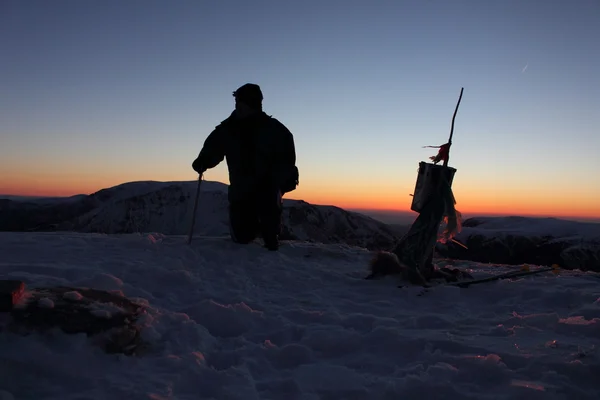 dağcı Dağı kupena - Merkez balkan Dağları, Doğu Avrupa'da 2169 m yükseklikte gündoğumu üzerinde