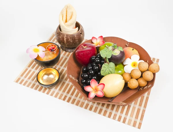 stock image Tray of healthy fruits