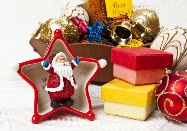 Papai Noel no copo estrela — Fotografia de Stock