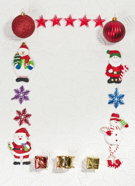 Santa and Snowman Photo frame — Stock Photo, Image