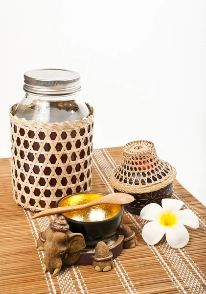 Thaise stijlenset van honing geïsoleerd op witte achtergrond — Stockfoto