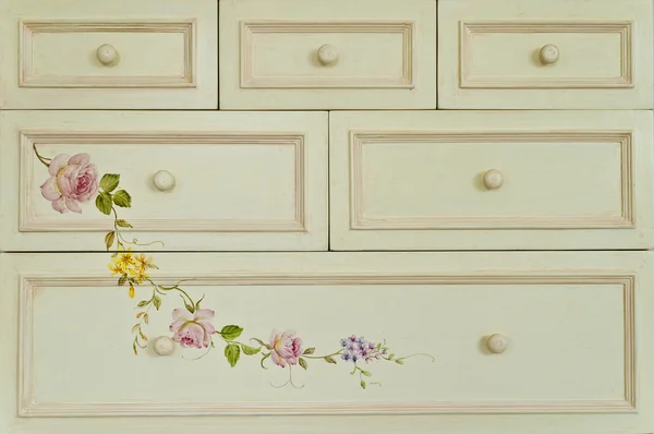 Peinture moderne fleur sur tiroir — Photo